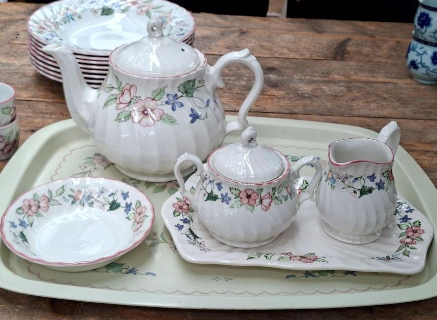 Wood & Sons servies Spring Fields - Theeservies + Dienblad, Ophalen, Zo goed als nieuw, Overige stijlen, Aardewerk