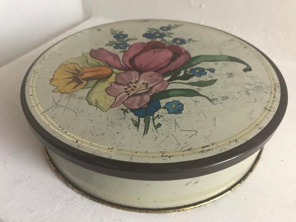 Côte d’Or rond blik met tulp en narcis, Verzamelen, Blikken, Ophalen of Verzenden, Gebruikt, Overige, Overige merken