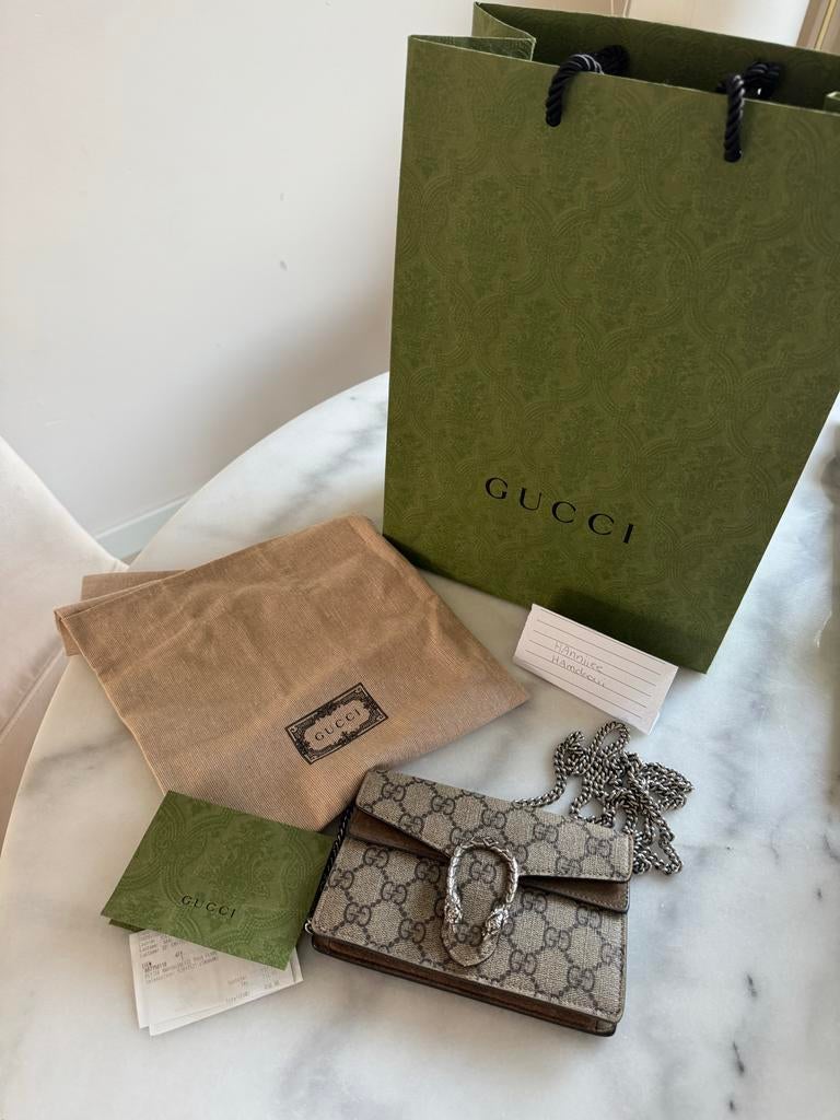 Gucci Dionysus Schoudertas - Inclusief alle toebehoren, Ophalen of Verzenden, Gebruikt, Beige, Schoudertasje