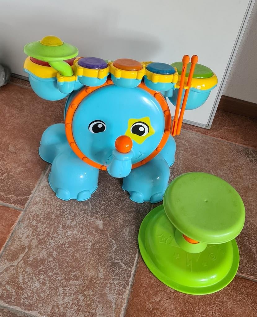 Leuk Kinderdrumstel met Stoel, Ophalen of Verzenden, Gebruikt, Overige typen, Met geluid