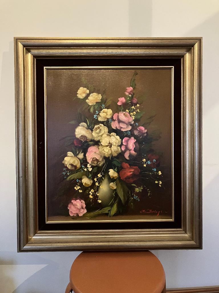 mooi groot schilderij in prachtige omlijsting., Antiek en Kunst, Ophalen of Verzenden