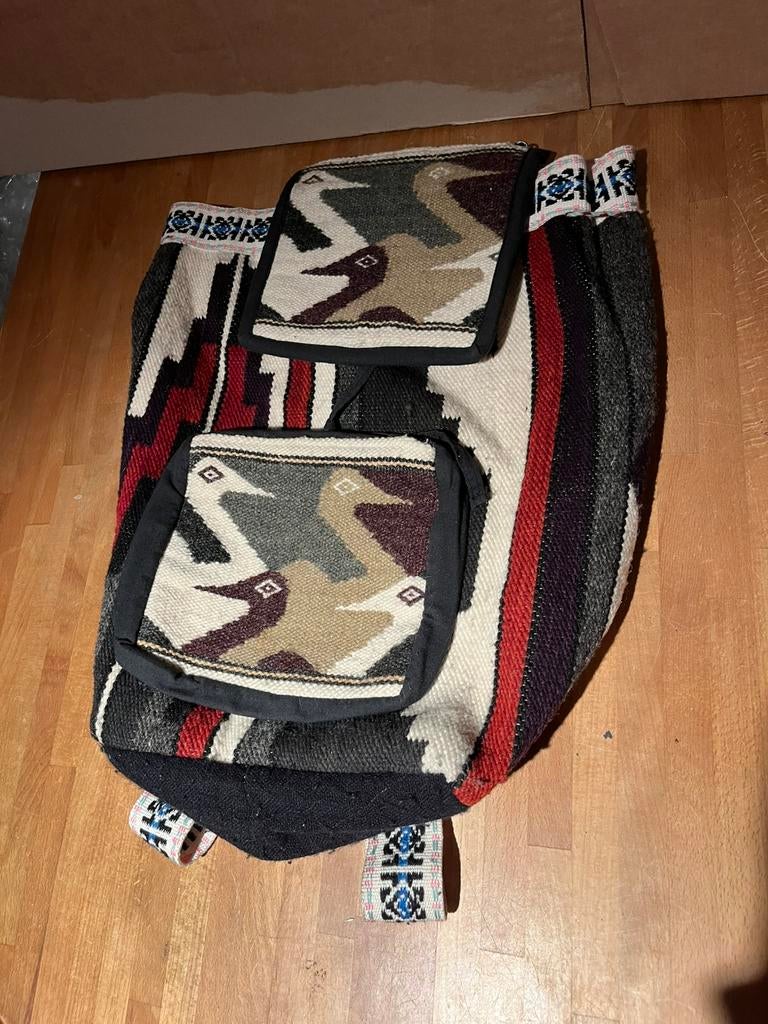 Vintage Handgeweven wollen rugzak uit Zuid-Amerika, Ophalen of Verzenden, Gebruikt