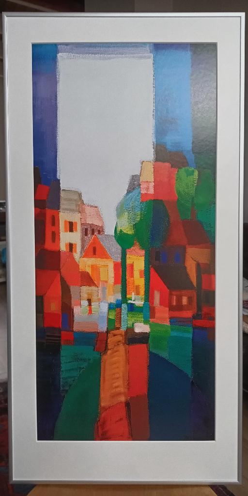 Ton Schulten - kleurrijk werk - aluminium lijst, Ophalen