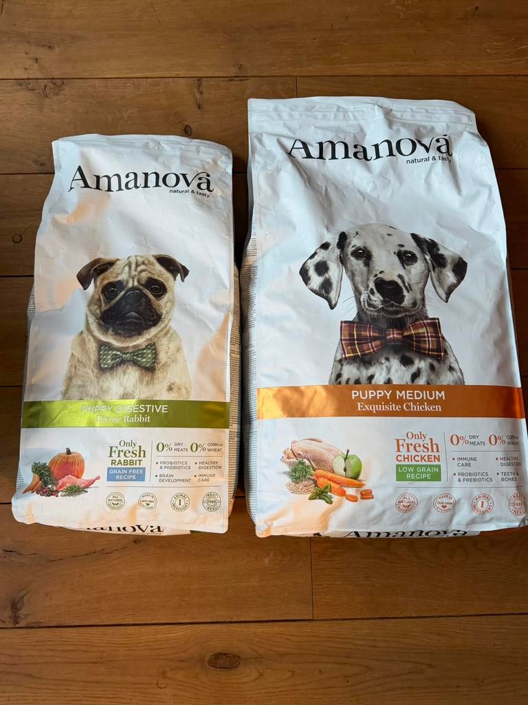 Amanova puppy | kip (12 kg) en konijn (7kg), Ophalen, Hond