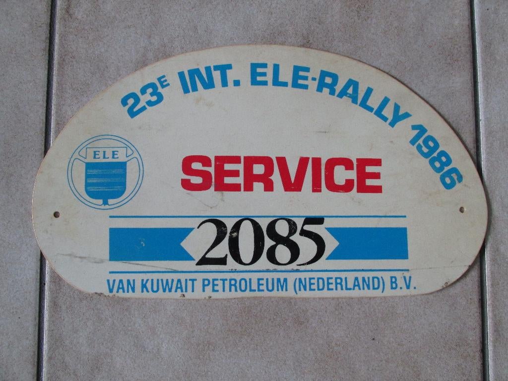 Bordje ELE-Rally 1986 Eindhoven (Opel, v.d. Marel, Maaskant), Ophalen of Verzenden, Gebruikt, Auto's