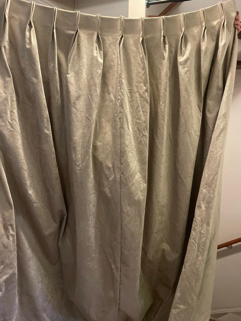 Gordijn beige Emma Kwantum, Ophalen, 100 tot 150 cm, 200 cm of meer, Beige