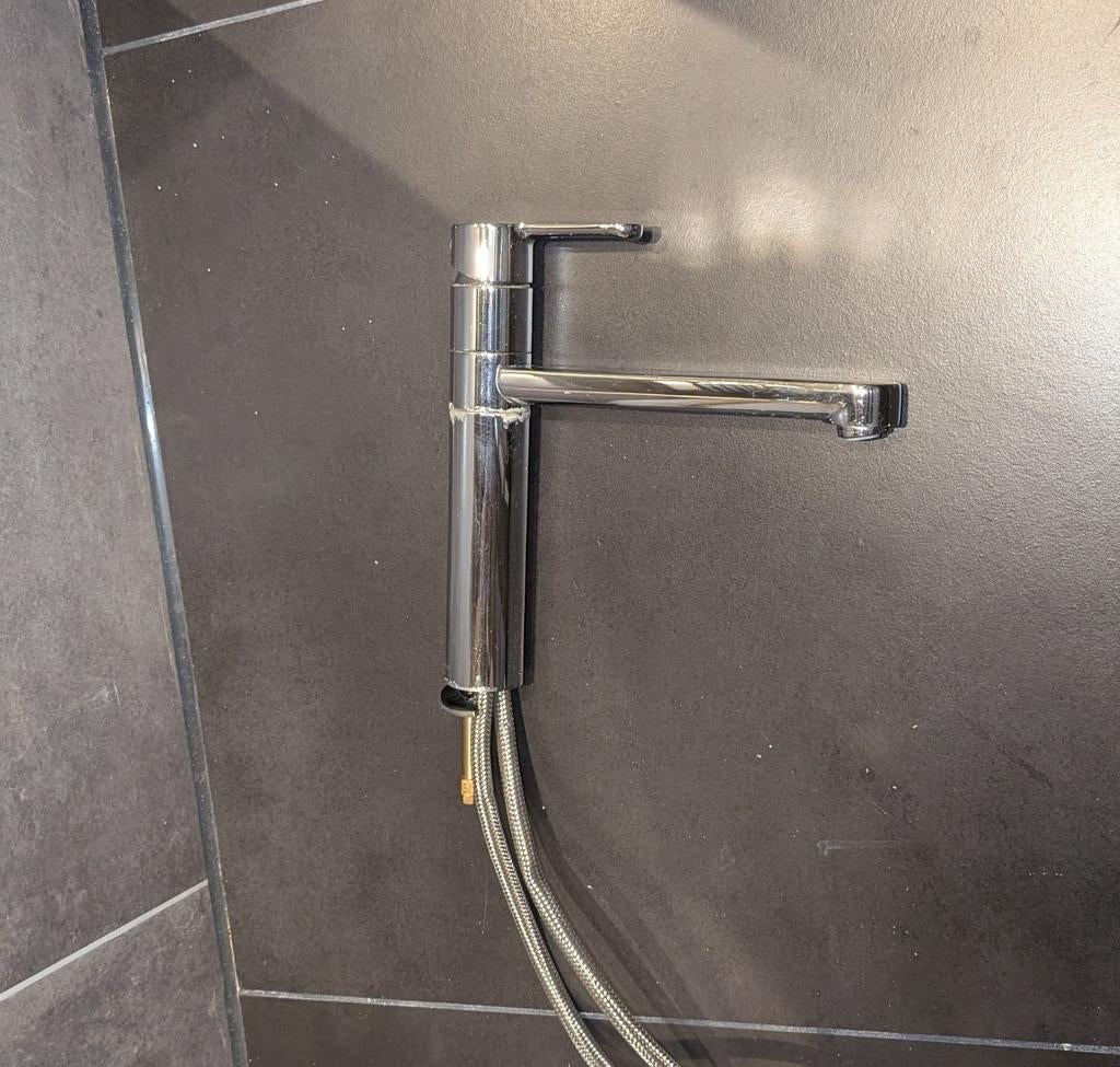 Mengkraan chroom, Doe-het-zelf en Verbouw, Sanitair, Gebruikt, Kraan, Chroom, Ophalen of Verzenden