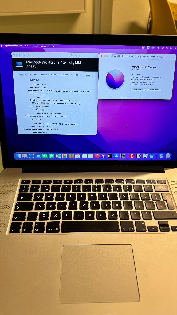 MacBook Pro 15 inch Retina Mid 2015 i7, MacBook Pro, Gebruikt, 2 tot 3 Ghz, Ophalen of Verzenden