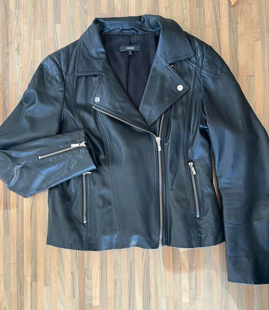 ARMA Leren Biker Jasje - Stijlvol & Tijdloos, Maat 38/40 (M), Zwart, Ophalen of Verzenden, Zo goed als nieuw