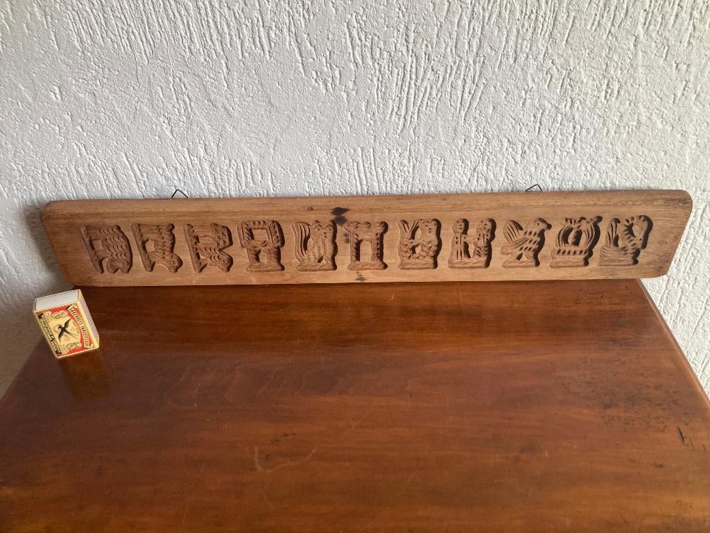 Antieke Hollandse houten speculaasplank van de echte bakker, Antiek en Kunst, Ophalen of Verzenden