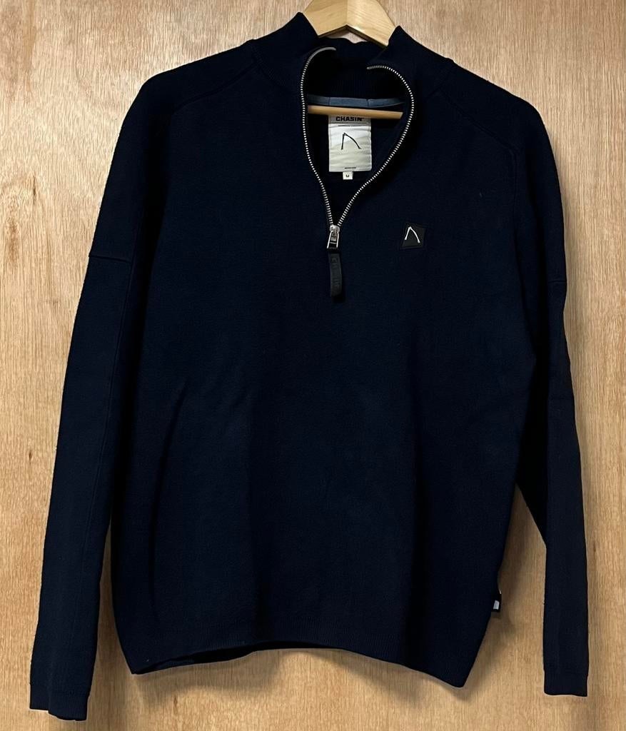 Chasin Chasin’ quarter zip knit trui marineblauw - Maat M, Ophalen of Verzenden, Zo goed als nieuw, Maat 48/50 (M), Blauw