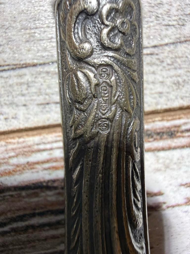 Antieke verzilverde messenslijper, Ophalen of Verzenden