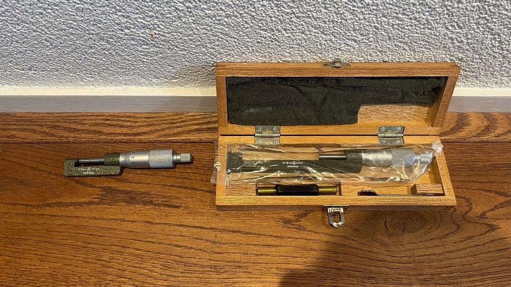 Mitutoyo micrometer schroefmaat platte beugel 0-25, 75-100mm, -, Nieuw, Ophalen of Verzenden, Mitutoyo