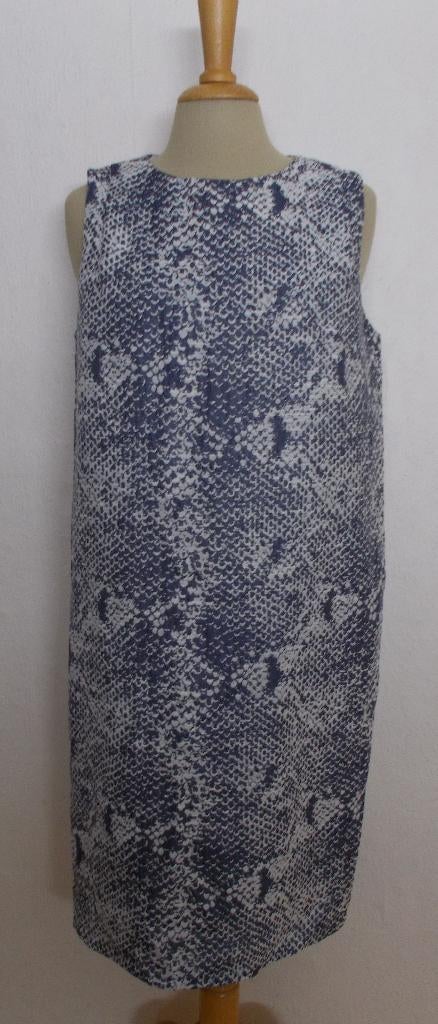 Mooie 21% linnen print jurk van Purdey! M, Kleding | Dames, Jurken, Maat 38/40 (M), Blauw, Ophalen of Verzenden, Zo goed als nieuw