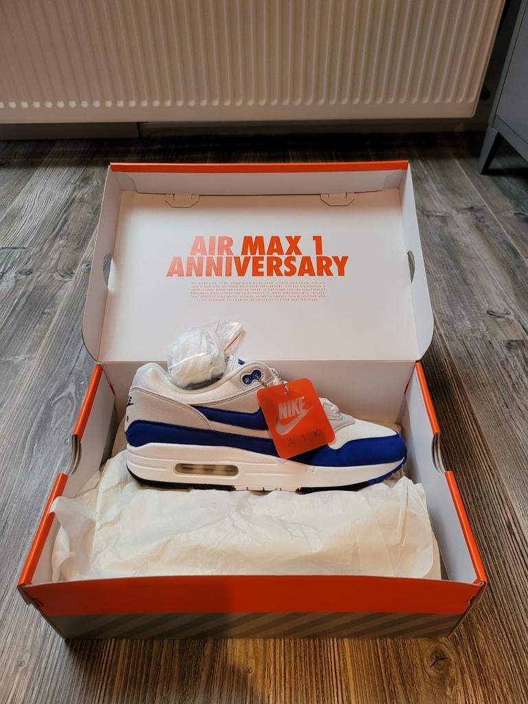 Nike air max 1 - ANNIVERSARY  ROYAL BLUE 42.5 / US 9 / 27 CM, Kleding | Heren, Schoenen, Ophalen of Verzenden, Nieuw, Blauw