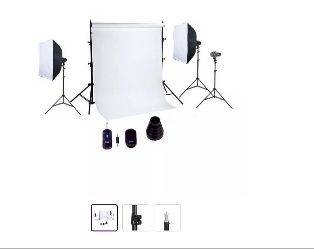 Falcon Eyes Studio Set met Softboxen en Achtergrond, Ophalen, Zo goed als nieuw, Complete fotostudio