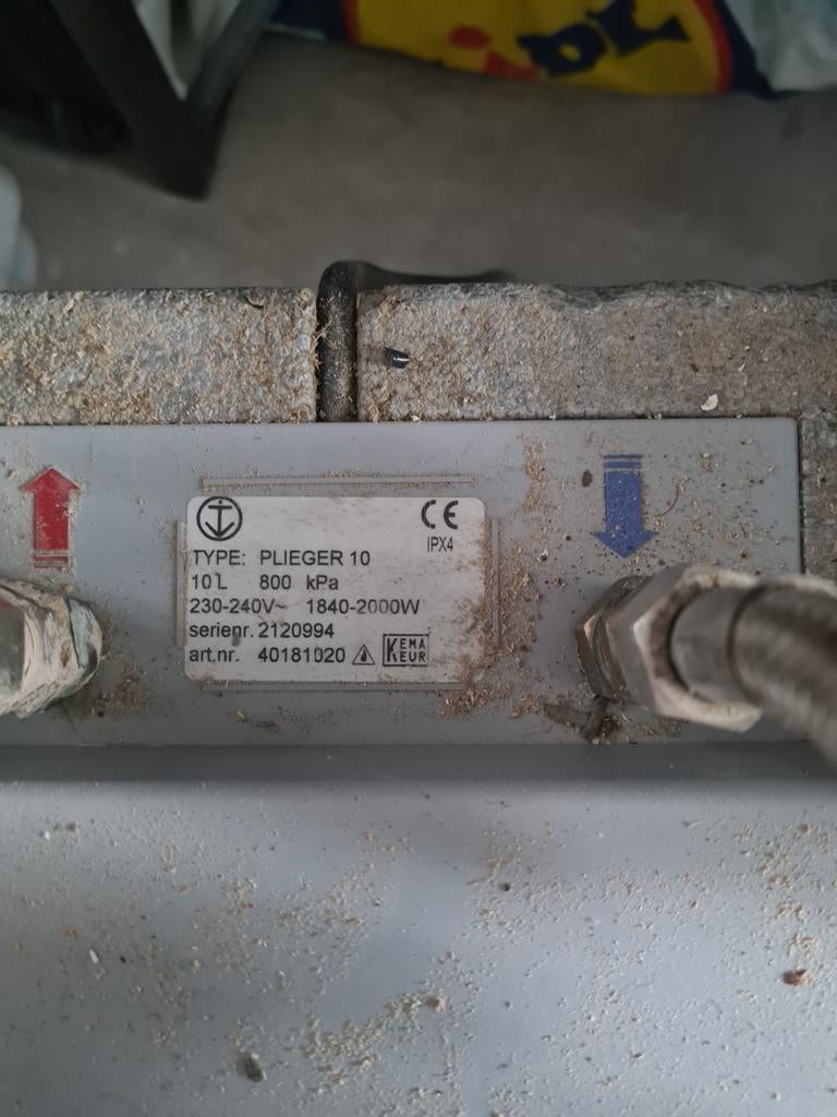 Plieger 10 liter boiler - Warmwater voorziening, Doe-het-zelf en Verbouw, Geisers en Boilers, Gebruikt, Boiler, Minder dan 20 liter