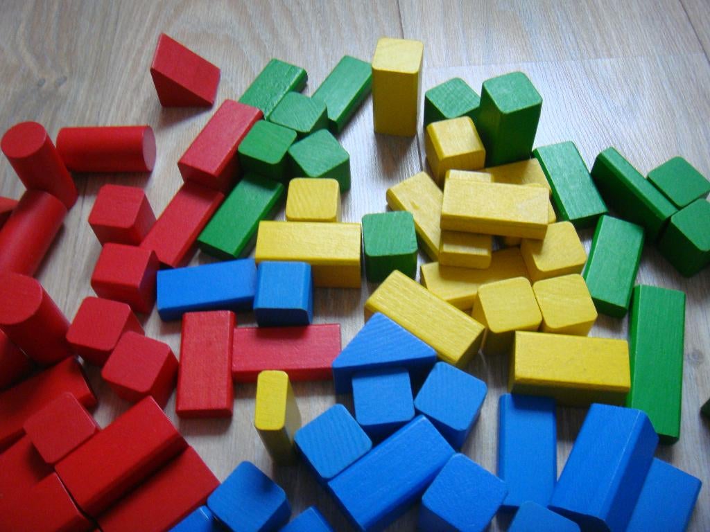 100 gekleurde Heros Houten Blokken, Ophalen of Verzenden, Overige merken