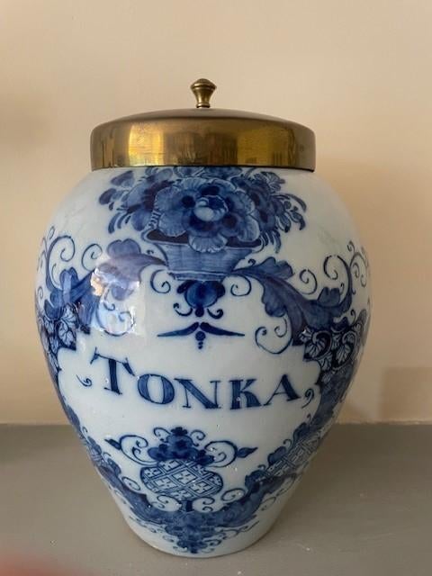 Antiek Delfts blauwe tabakspot Porceleijne Schotel 1764-1773, Antiek en Kunst, Antiek | Keramiek en Aardewerk, Ophalen