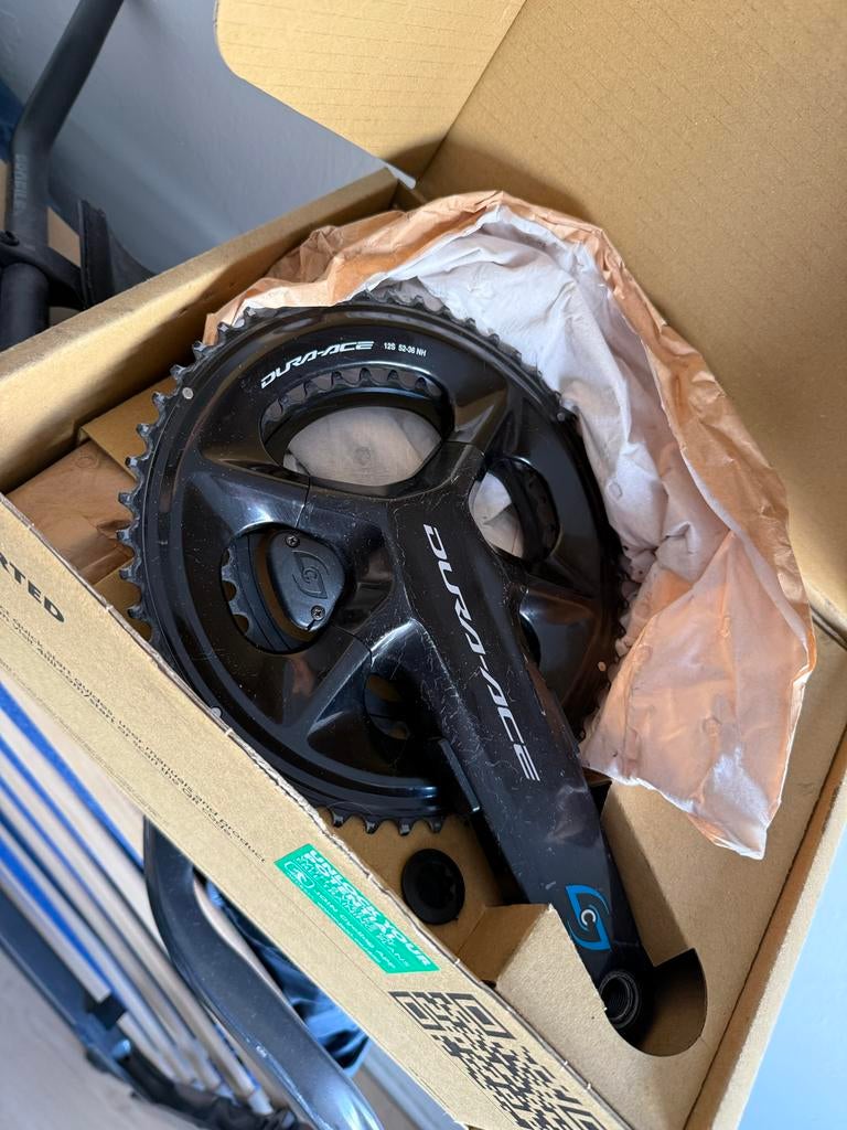 Stages Dura Ace Powermeter L+R 12 speed 175mm, Ophalen of Verzenden, Gebruikt, Crankstel of Pedalen