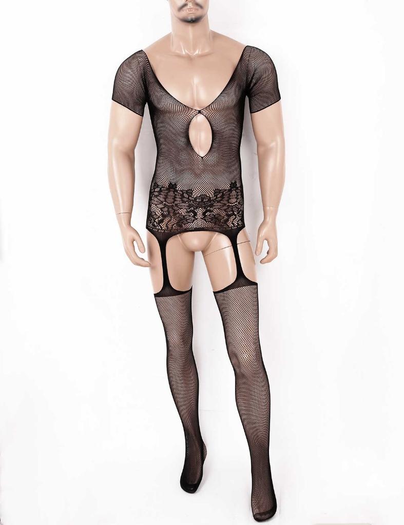 Heren zwarte body 2 / bodysuit sissy lingerie pakje sexy, Verzenden, Zwart, Nachtkleding