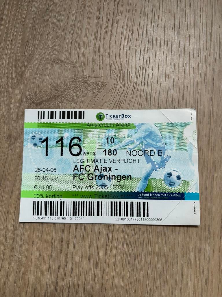 Ajax - FC Groningen ticket 26-04-2006, Ophalen of Verzenden, Ajax, Overige typen