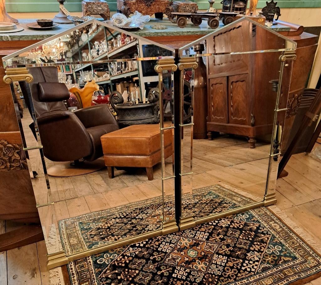 2 spiegels in antiek empire design 105 x 68 cm erg mooie set, Antiek en Kunst, Ophalen, Rechthoekig