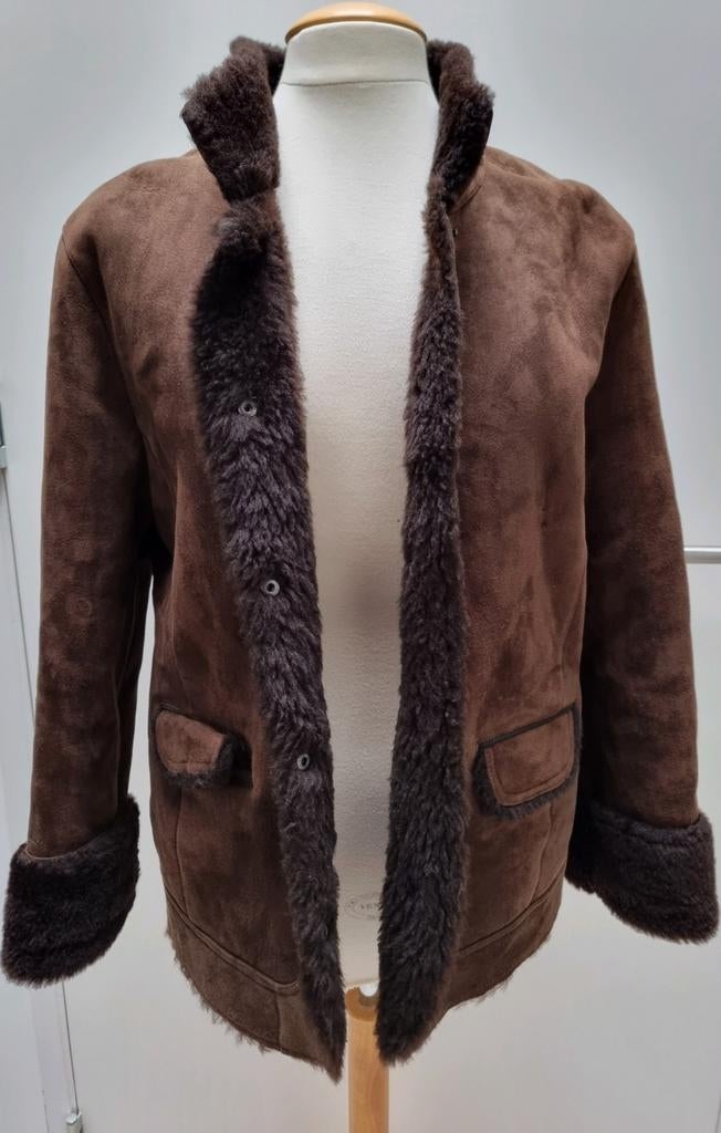 Lammy Coat Basler echt suède en vacht mt 42 sportief en mooi, Bruin, Ophalen of Verzenden, Zo goed als nieuw, Basler