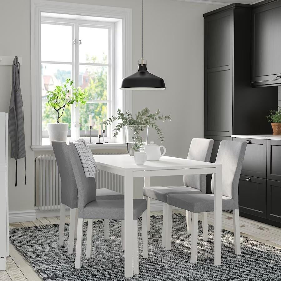 Hele set IKEA Melltorp tafel + 3 stoelen,nieuw in verpakking, Ophalen, Nieuw, Vier personen, Rechthoekig