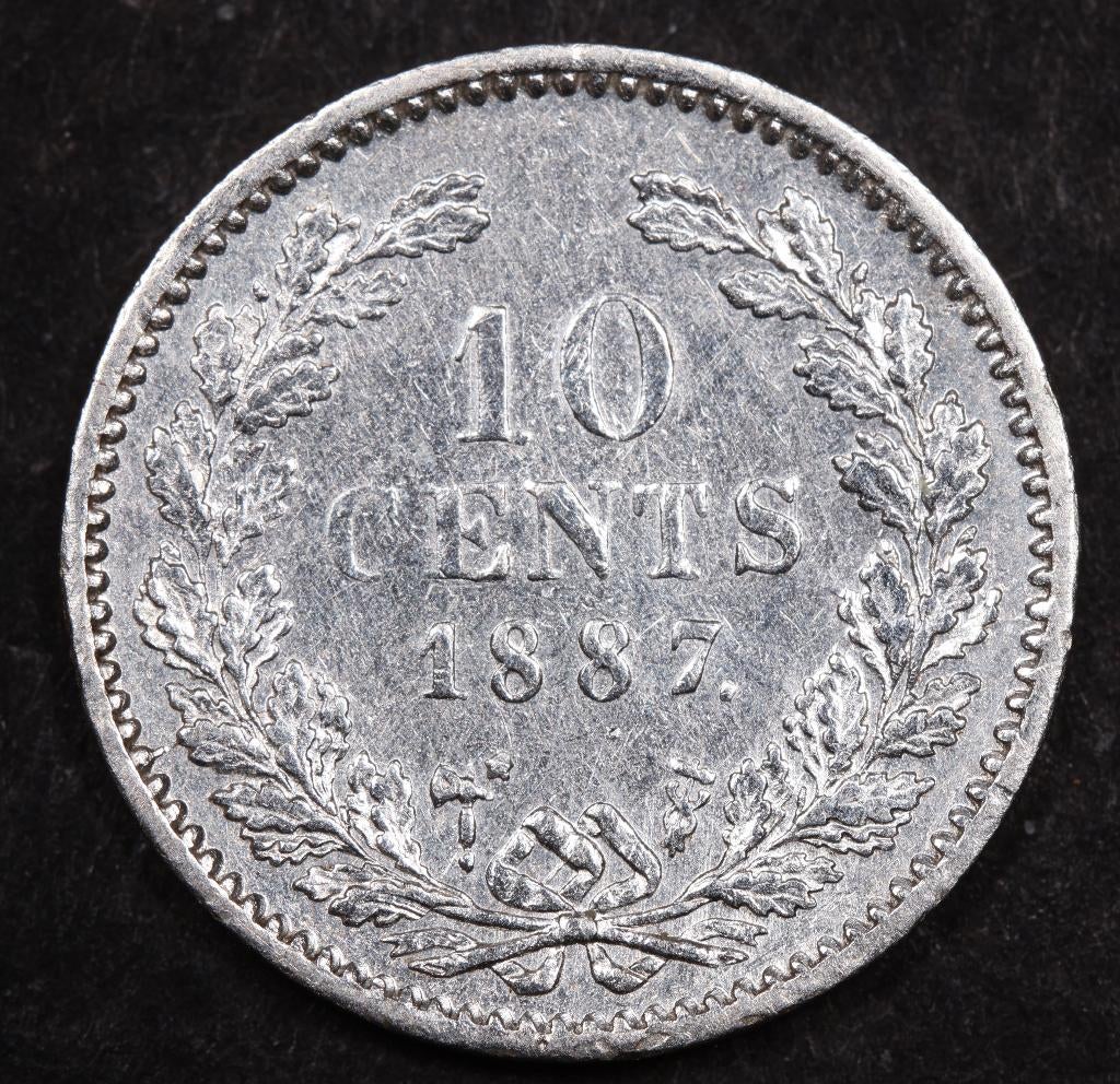 10 cent 1887. Zfr., Koning Willem III, Zilver, Ophalen of Verzenden, 10 cent