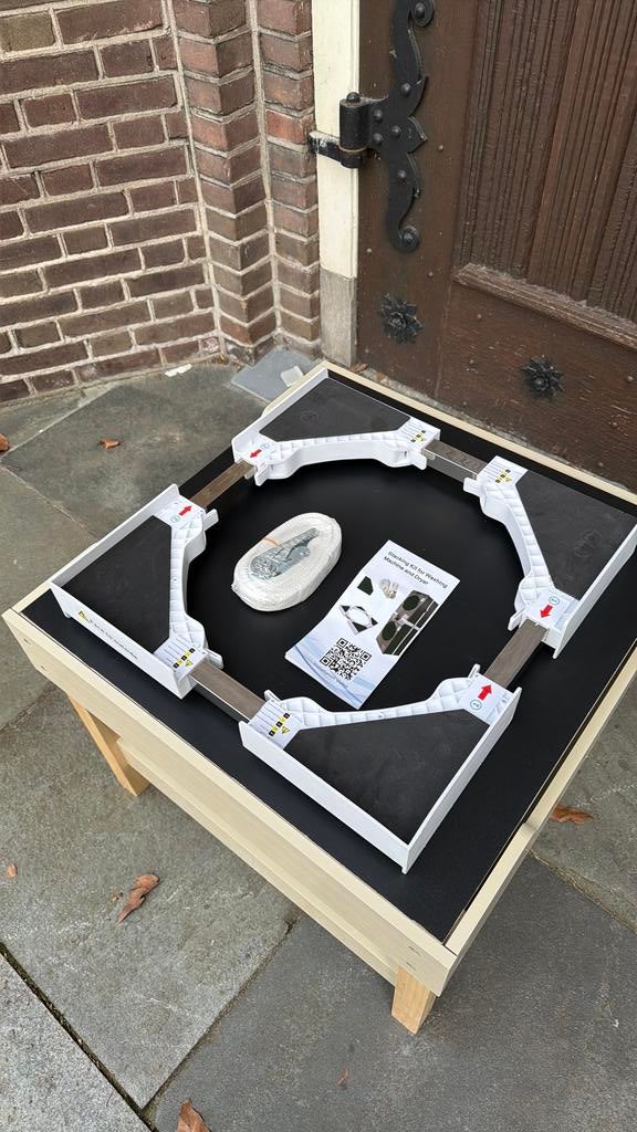 Stapelkit voor wasmachine en droger - verstelbaar, Ophalen of Verzenden, Gebruikt