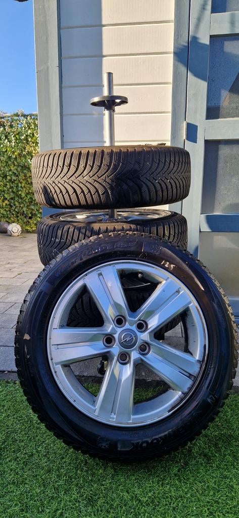 Aluminium velgen met Hankook winterbanden + velgenboom, Gebruikt, 16 inch, Banden en Velgen, Personenwagen