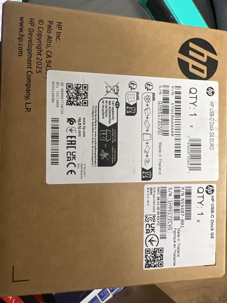 Nieuwe HP USB-C Dock G5, Ophalen of Verzenden, Nieuw