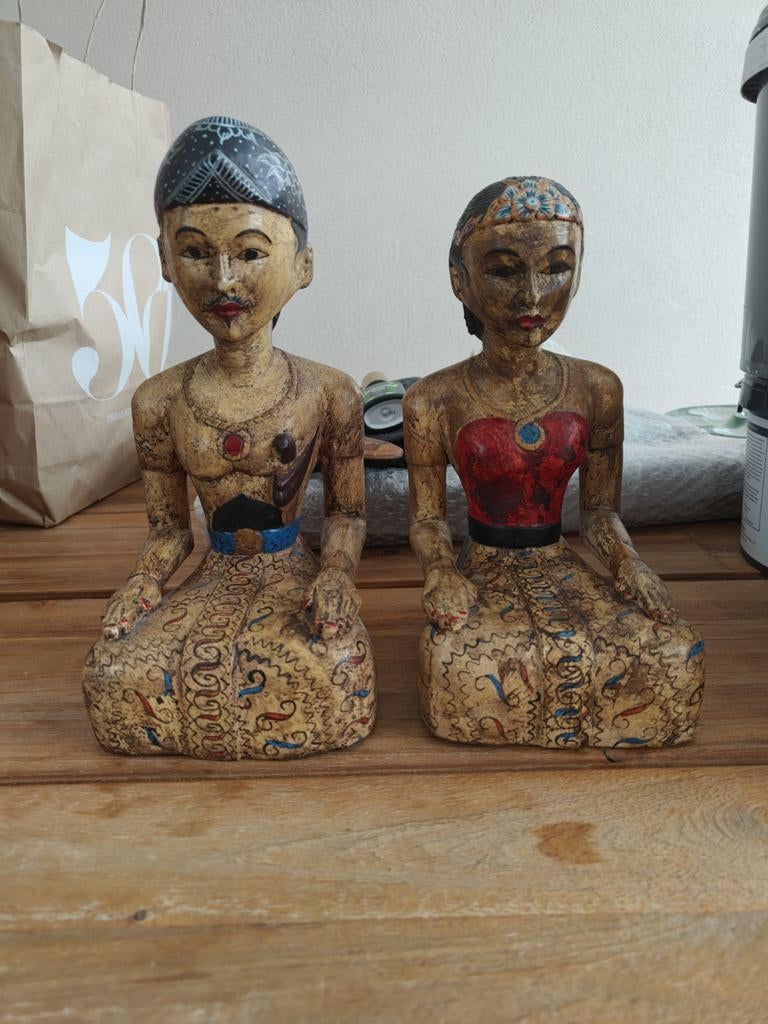 Indonesisch Houten Koppel - Man en Vrouw, Antiek en Kunst, Ophalen of Verzenden