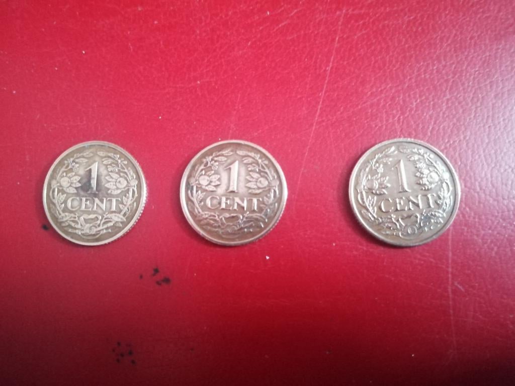 Een cent van 1957, 1959 en 1960., Ophalen of Verzenden, Koningin Juliana