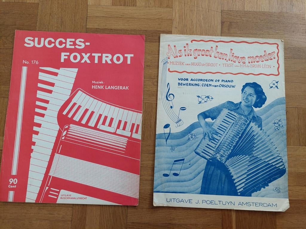 Vintage bladmuziek voor accordeon of piano, Gebruikt, Ophalen of Verzenden, Artiest of Componist, Accordeon