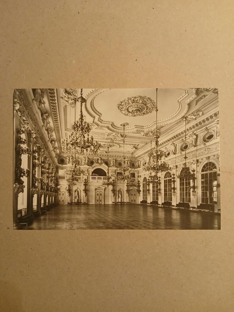 Oude prentkaart van de Spaanse Zaal in Praag, Ophalen of Verzenden
