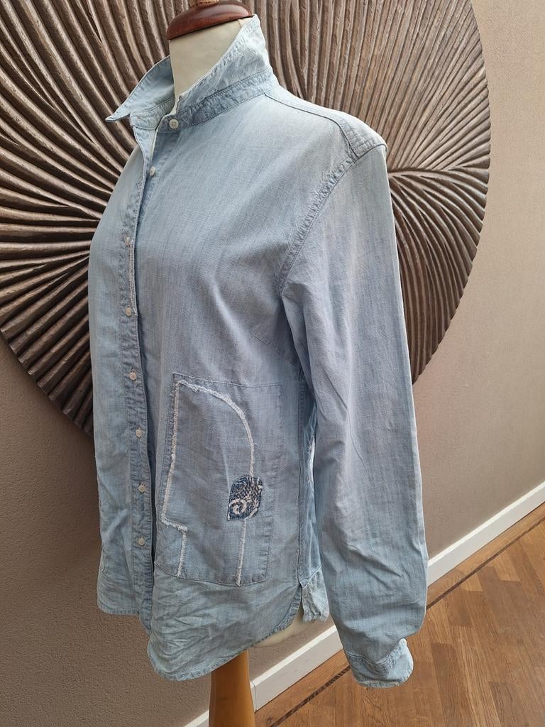 Prachtige spijkerblouse Denham, M, Maat 38/40 (M), Denham, Blauw, Ophalen of Verzenden