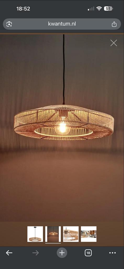 Hanglamp / Tafellamp Erza van Kwantum, Ophalen, Zo goed als nieuw, Overige materialen, Minder dan 50 cm