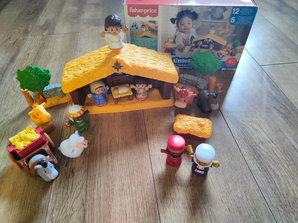 Fisher Price Little People Kerststal met Geluid + Doos, Kinderen en Baby's, Speelgoed | Fisher-Price, Ophalen of Verzenden, Zo goed als nieuw