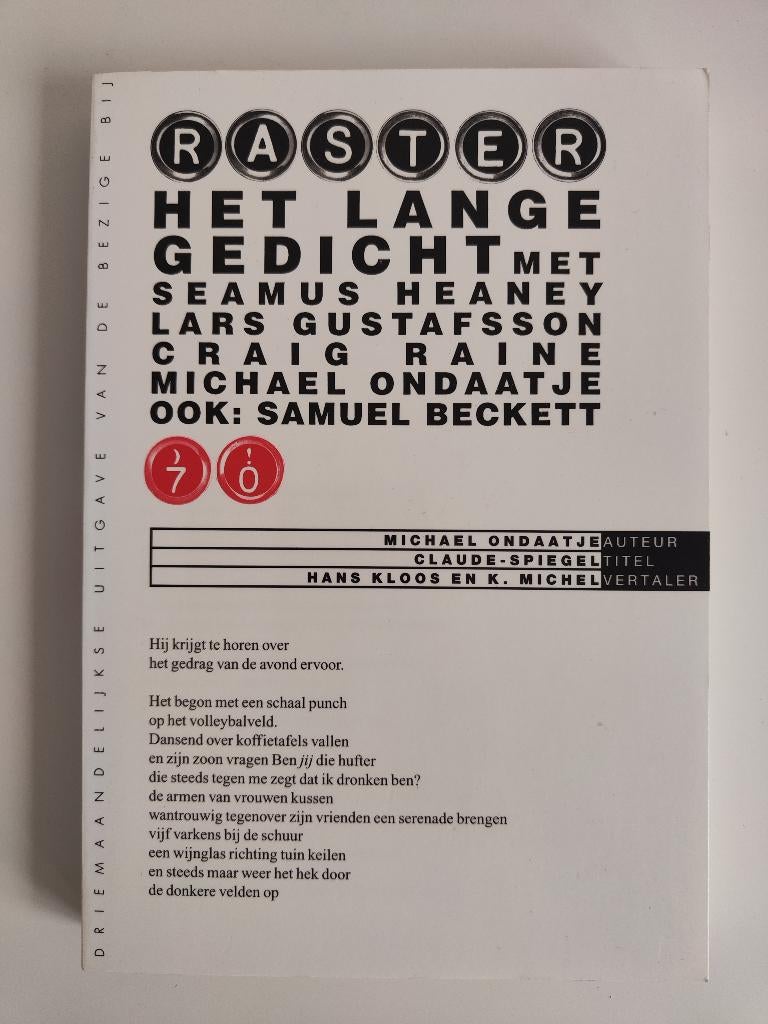 Raster 70 : Het lange gedicht, Boeken, Diverse auteurs, Ophalen of Verzenden, Zo goed als nieuw, Nederland