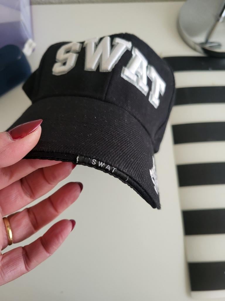 Zwarte SWAT Pet - Stoere Baseballcap, Kleding | Heren, Hoeden en Petten, Onbekend, One size fits all, Ophalen of Verzenden, Pet