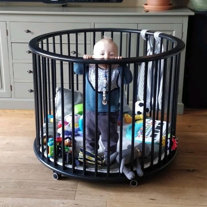 Bopita Box Rond Zwart, Kinderen en Baby's, Boxen, Ophalen, Zo goed als nieuw, Rond, In hoogte verstelbaar