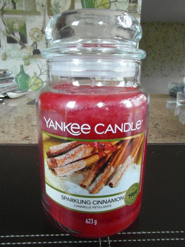 YANKEE CANDLE geurkaars  "SPARKLING CINNAMON"  Large Jar, Overige materialen, Nieuw, Ophalen of Verzenden, Kaars