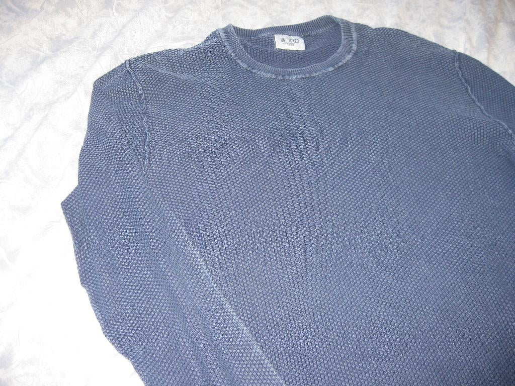 Nieuwe Trui met lange mouwen, merk: Unlocked est 1985., Kleding | Heren, Blauw, Ophalen of Verzenden, Unlocked est 1985, Maat 56/58 (XL)