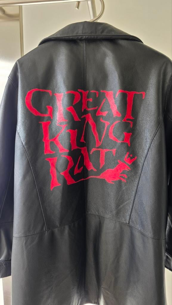 Leren jas met Great King Rat logo, Ophalen of Verzenden, Gedragen, Maat 52/54 (L), Zwart