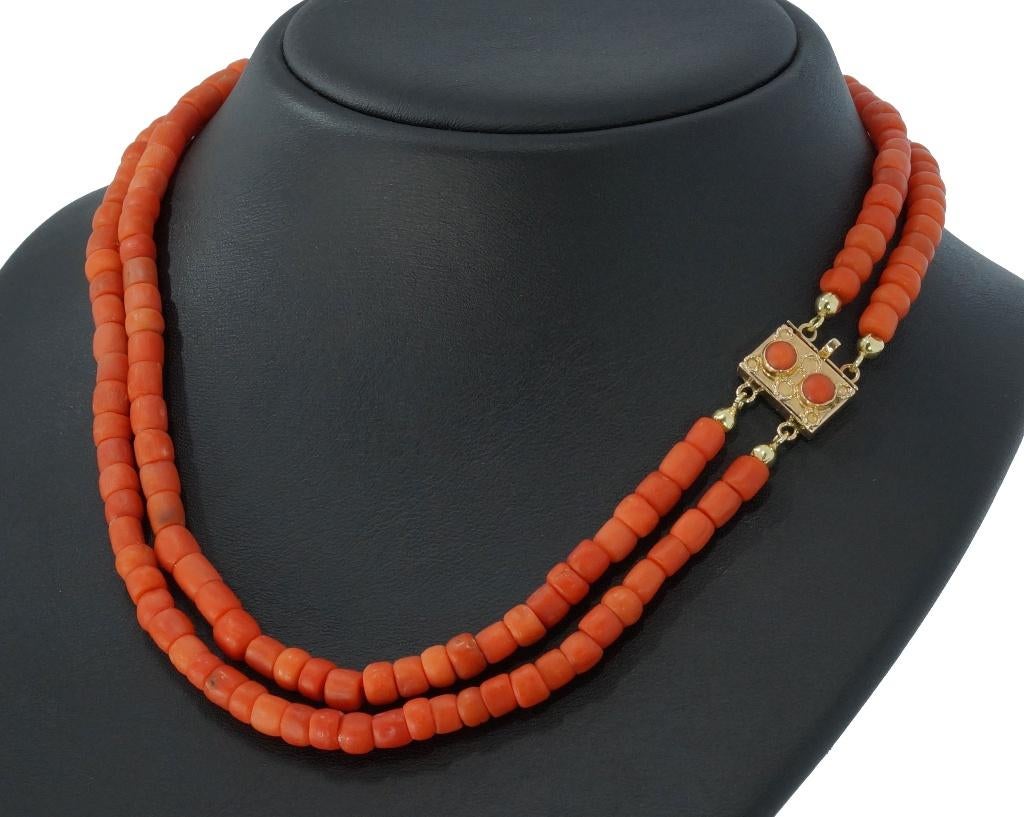 Bloedkoraal antieke ketting fraai 14k gouden slot dames, Sieraden, Tassen en Uiterlijk, Antieke sieraden, Verzenden, Goud, Ketting