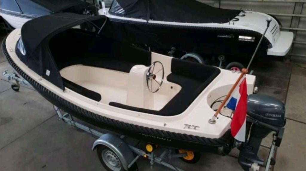 Sloep: Aquatiqo 450 (BJ 2015) + Pega trailer, Watersport en Boten, Ophalen, Gebruikt, Tot 10 pk, 3 tot 6 meter