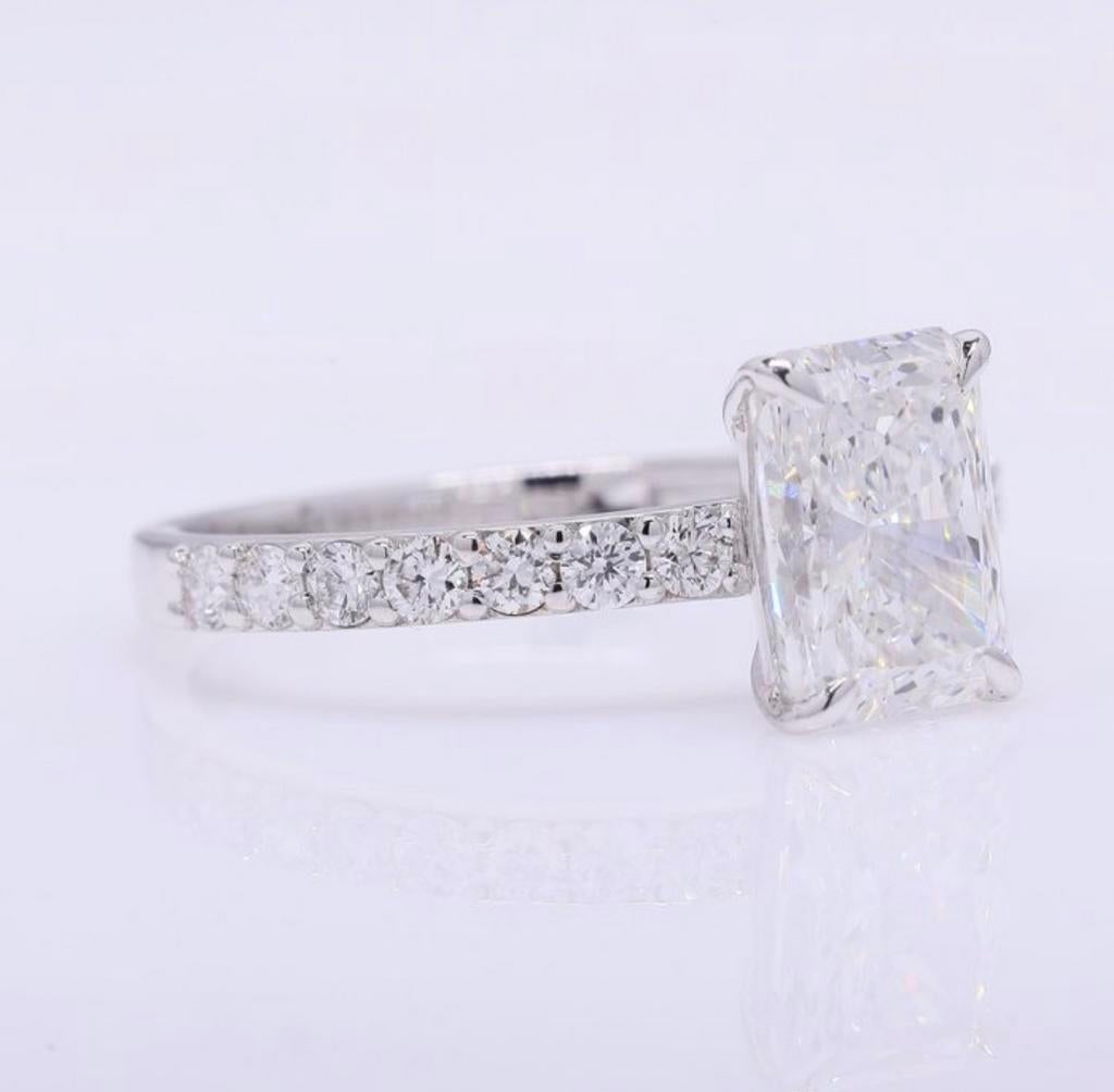 1.85ct Lab Diamanten Ring D VS2 IGI Gecertificeerd 14K Goud, Nieuw, Ophalen of Verzenden, 17 tot 18, Met edelsteen