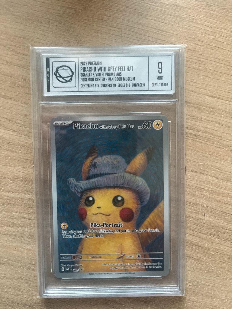 Pikachu van Gogh museum promo Pokémon kaart psa ugs 9, Ophalen of Verzenden, Zo goed als nieuw, Losse kaart, Foil